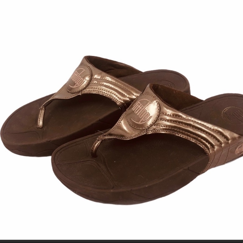 Fit flops Women’s Brown and gold Flip-flop size 9